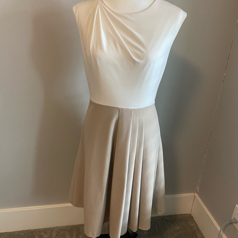 Calvin Klein Two Toned Dress with Flared Skirt